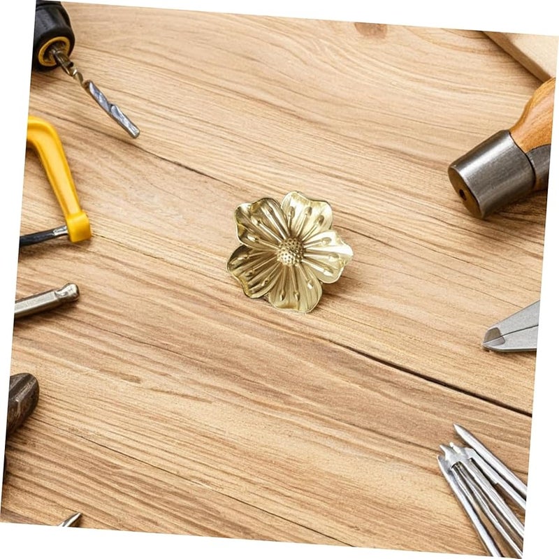 Brass Flower Cabinet Knob Drawer Pull Handle for Wardrobe Dresser Furniture Hardware - Image 4